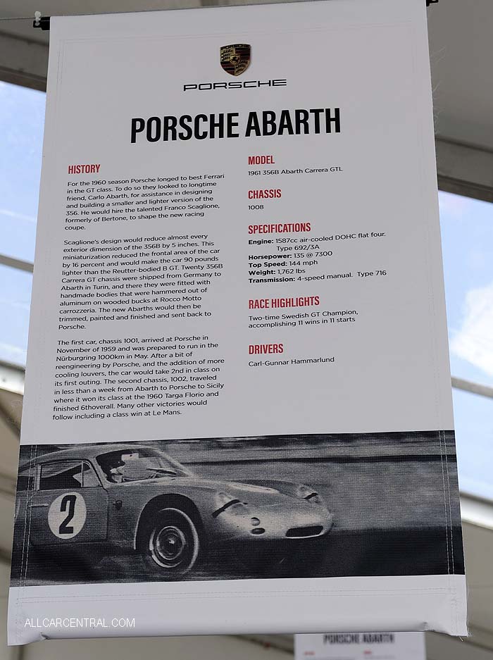 Porsche 356B Abarth Carrera GTL sn-1008 1961 Rennsport VI 2018