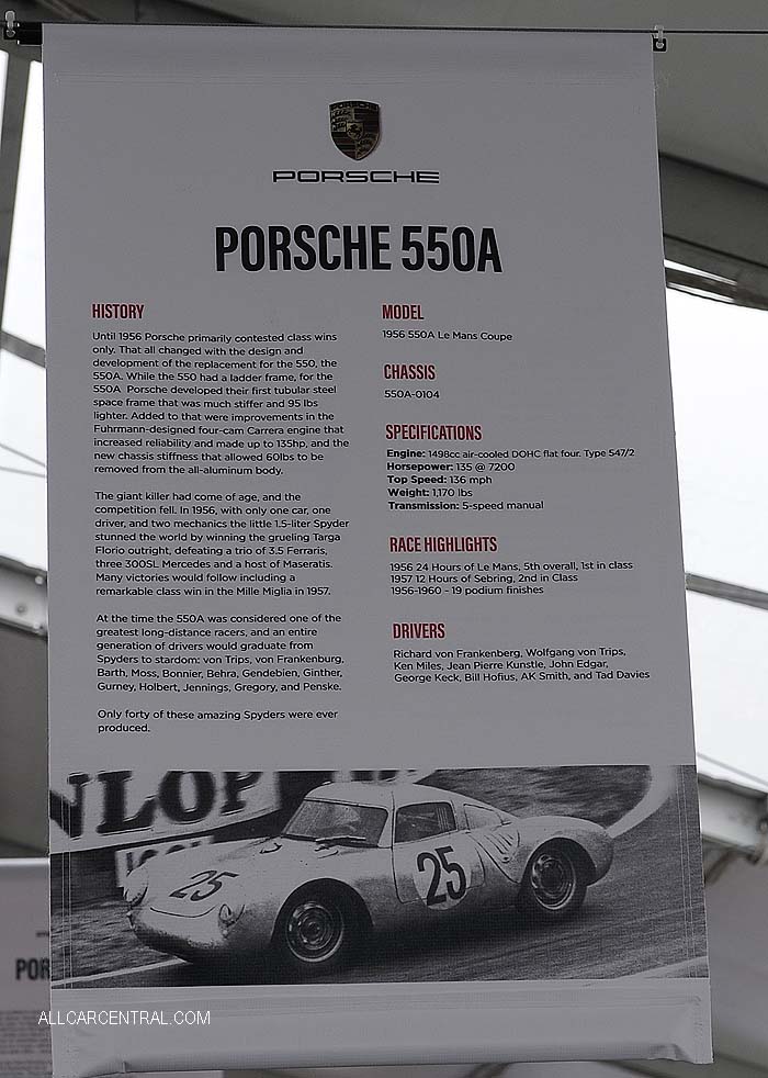 Porsche 550A LeMans Coupe sn-550A-0104 1956 Rennsport VI 2018