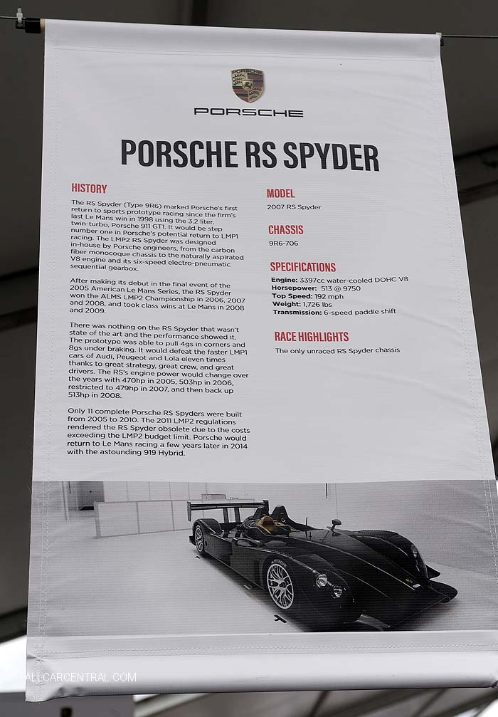 Porsche RS Spider sn-9R6-706 2007 Rennsport VI 2018