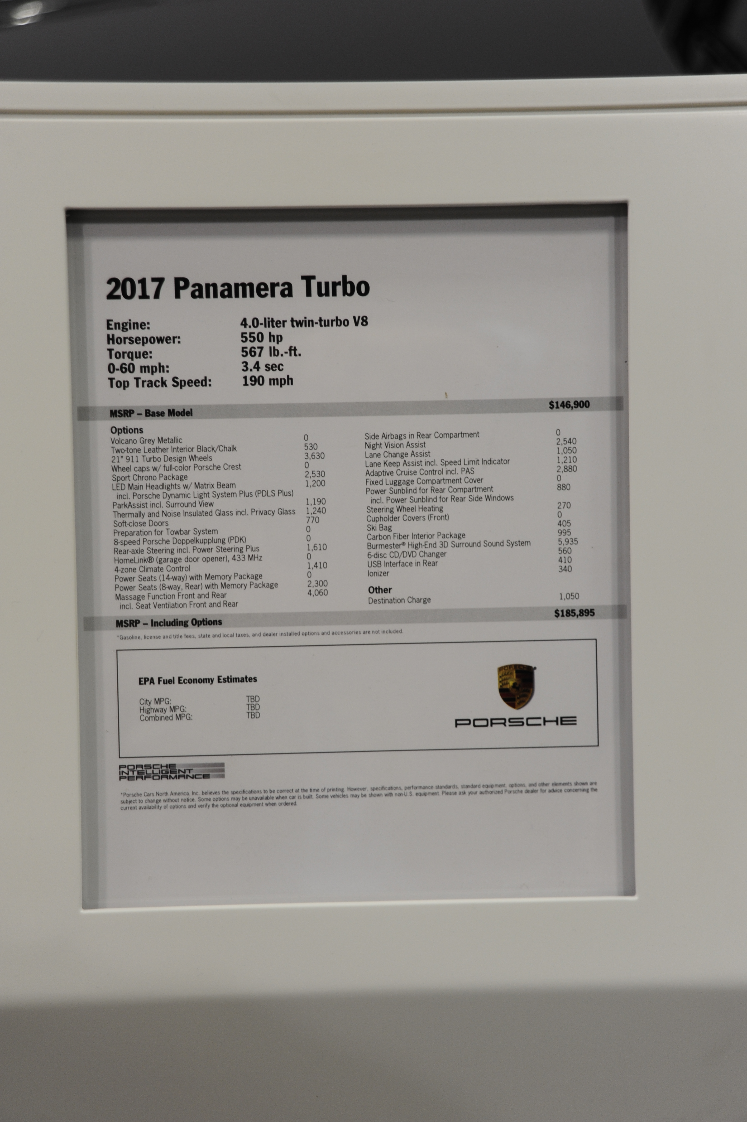 Porsche Panamera Turbo 2017 SF autoshow 2017  